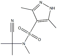 N-(1-cyano-1-methylethyl)-N,3,5-trimethyl-1H-pyrazole-4-sulfonamide 化学構造式