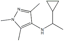 N-(1-cyclopropylethyl)-1,3,5-trimethyl-1H-pyrazol-4-amine Struktur