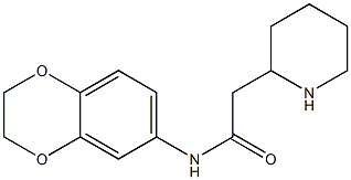 N-(2,3-dihydro-1,4-benzodioxin-6-yl)-2-(piperidin-2-yl)acetamide,,结构式