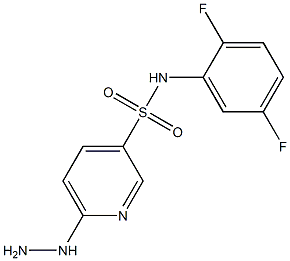 N-(2,5-difluorophenyl)-6-hydrazinylpyridine-3-sulfonamide Struktur