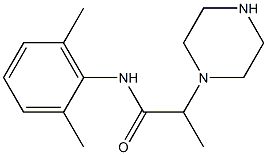 N-(2,6-dimethylphenyl)-2-(piperazin-1-yl)propanamide 化学構造式