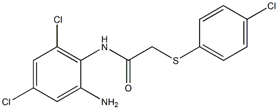 N-(2-amino-4,6-dichlorophenyl)-2-[(4-chlorophenyl)sulfanyl]acetamide,,结构式