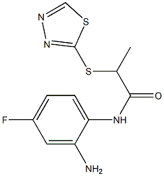 N-(2-amino-4-fluorophenyl)-2-(1,3,4-thiadiazol-2-ylsulfanyl)propanamide Structure