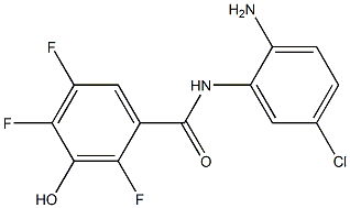 N-(2-amino-5-chlorophenyl)-2,4,5-trifluoro-3-hydroxybenzamide Struktur