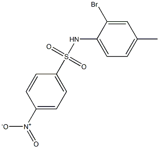 N-(2-bromo-4-methylphenyl)-4-nitrobenzene-1-sulfonamide 化学構造式