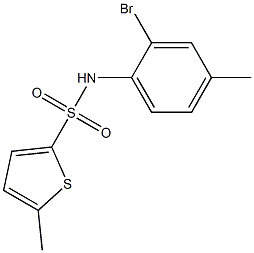 N-(2-bromo-4-methylphenyl)-5-methylthiophene-2-sulfonamide 结构式