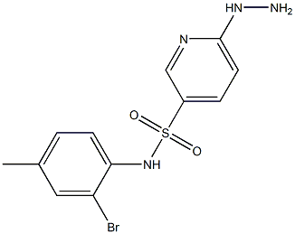 N-(2-bromo-4-methylphenyl)-6-hydrazinylpyridine-3-sulfonamide Structure