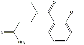 N-(2-carbamothioylethyl)-2-methoxy-N-methylbenzamide 化学構造式