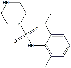 N-(2-ethyl-6-methylphenyl)piperazine-1-sulfonamide,,结构式