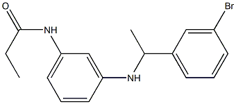 N-(3-{[1-(3-bromophenyl)ethyl]amino}phenyl)propanamide Struktur