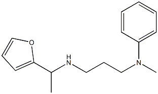 N-(3-{[1-(furan-2-yl)ethyl]amino}propyl)-N-methylaniline 化学構造式