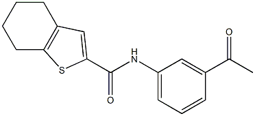 N-(3-acetylphenyl)-4,5,6,7-tetrahydro-1-benzothiophene-2-carboxamide Struktur