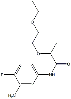 N-(3-amino-4-fluorophenyl)-2-(2-ethoxyethoxy)propanamide 化学構造式