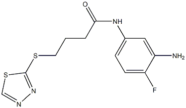 N-(3-amino-4-fluorophenyl)-4-(1,3,4-thiadiazol-2-ylsulfanyl)butanamide Structure