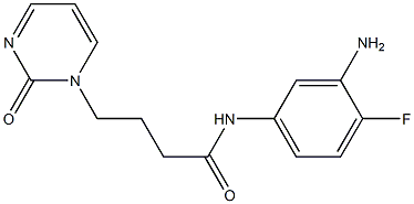 N-(3-amino-4-fluorophenyl)-4-(2-oxopyrimidin-1(2H)-yl)butanamide Struktur