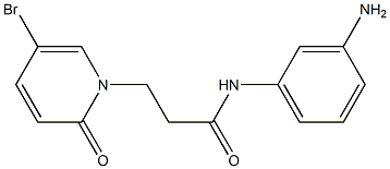 N-(3-aminophenyl)-3-(5-bromo-2-oxo-1,2-dihydropyridin-1-yl)propanamide 结构式