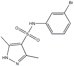 N-(3-bromophenyl)-3,5-dimethyl-1H-pyrazole-4-sulfonamide,,结构式
