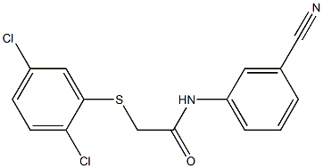 N-(3-cyanophenyl)-2-[(2,5-dichlorophenyl)sulfanyl]acetamide,,结构式