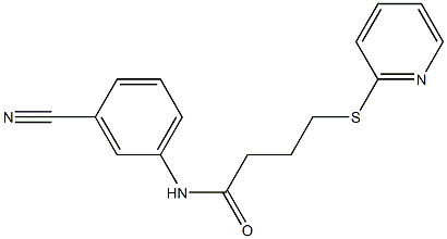 N-(3-cyanophenyl)-4-(pyridin-2-ylsulfanyl)butanamide,,结构式