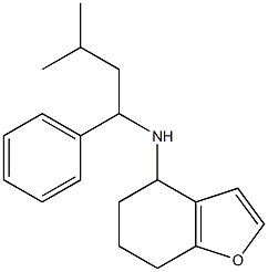 N-(3-methyl-1-phenylbutyl)-4,5,6,7-tetrahydro-1-benzofuran-4-amine 化学構造式