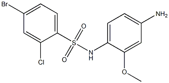 N-(4-amino-2-methoxyphenyl)-4-bromo-2-chlorobenzene-1-sulfonamide 化学構造式