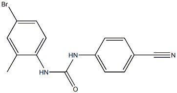 N-(4-bromo-2-methylphenyl)-N'-(4-cyanophenyl)urea Struktur