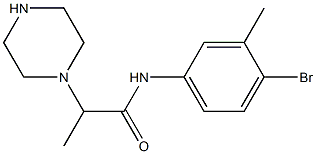 N-(4-bromo-3-methylphenyl)-2-(piperazin-1-yl)propanamide 结构式