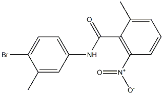 N-(4-bromo-3-methylphenyl)-2-methyl-6-nitrobenzamide 化学構造式