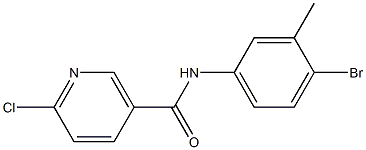 N-(4-bromo-3-methylphenyl)-6-chloronicotinamide,,结构式