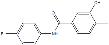 N-(4-bromophenyl)-3-hydroxy-4-methylbenzamide 化学構造式