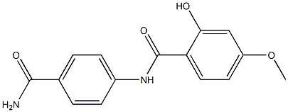 N-(4-carbamoylphenyl)-2-hydroxy-4-methoxybenzamide Struktur