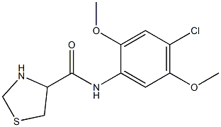 N-(4-chloro-2,5-dimethoxyphenyl)-1,3-thiazolidine-4-carboxamide Struktur