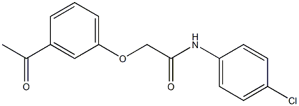 N-(4-chlorophenyl)-2-(3-acetylphenoxy)acetamide,,结构式