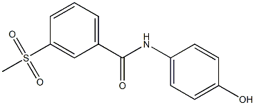 N-(4-hydroxyphenyl)-3-methanesulfonylbenzamide 化学構造式