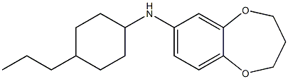 N-(4-propylcyclohexyl)-3,4-dihydro-2H-1,5-benzodioxepin-7-amine,,结构式