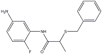 N-(5-amino-2-fluorophenyl)-2-(benzylsulfanyl)propanamide 化学構造式