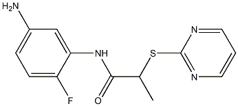 N-(5-amino-2-fluorophenyl)-2-(pyrimidin-2-ylsulfanyl)propanamide Structure