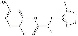 N-(5-amino-2-fluorophenyl)-2-[(4-methyl-4H-1,2,4-triazol-3-yl)sulfanyl]propanamide,,结构式