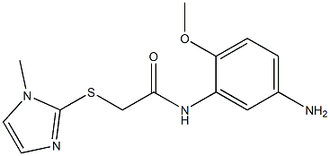 N-(5-amino-2-methoxyphenyl)-2-[(1-methyl-1H-imidazol-2-yl)sulfanyl]acetamide 化学構造式