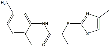 N-(5-amino-2-methylphenyl)-2-[(4-methyl-1,3-thiazol-2-yl)sulfanyl]propanamide,,结构式