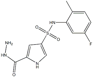 N-(5-fluoro-2-methylphenyl)-5-(hydrazinocarbonyl)-1H-pyrrole-3-sulfonamide 化学構造式