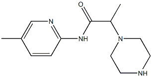 N-(5-methylpyridin-2-yl)-2-(piperazin-1-yl)propanamide,,结构式
