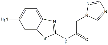 N-(6-amino-1,3-benzothiazol-2-yl)-2-(1H-1,2,4-triazol-1-yl)acetamide,,结构式