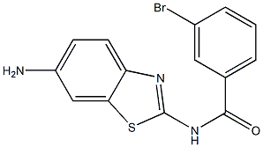 N-(6-amino-1,3-benzothiazol-2-yl)-3-bromobenzamide,,结构式
