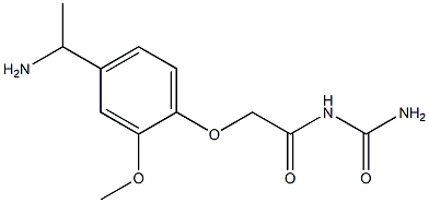 N-(aminocarbonyl)-2-[4-(1-aminoethyl)-2-methoxyphenoxy]acetamide Struktur
