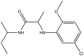 N-(butan-2-yl)-2-[(5-chloro-2-methoxyphenyl)amino]propanamide,,结构式