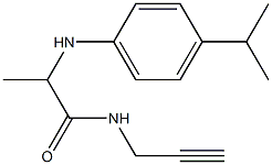 N-(prop-2-yn-1-yl)-2-{[4-(propan-2-yl)phenyl]amino}propanamide 化学構造式