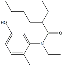 N,2-diethyl-N-(5-hydroxy-2-methylphenyl)hexanamide 化学構造式