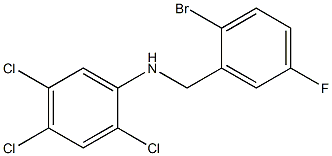 N-[(2-bromo-5-fluorophenyl)methyl]-2,4,5-trichloroaniline 化学構造式