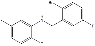 N-[(2-bromo-5-fluorophenyl)methyl]-2-fluoro-5-methylaniline Struktur